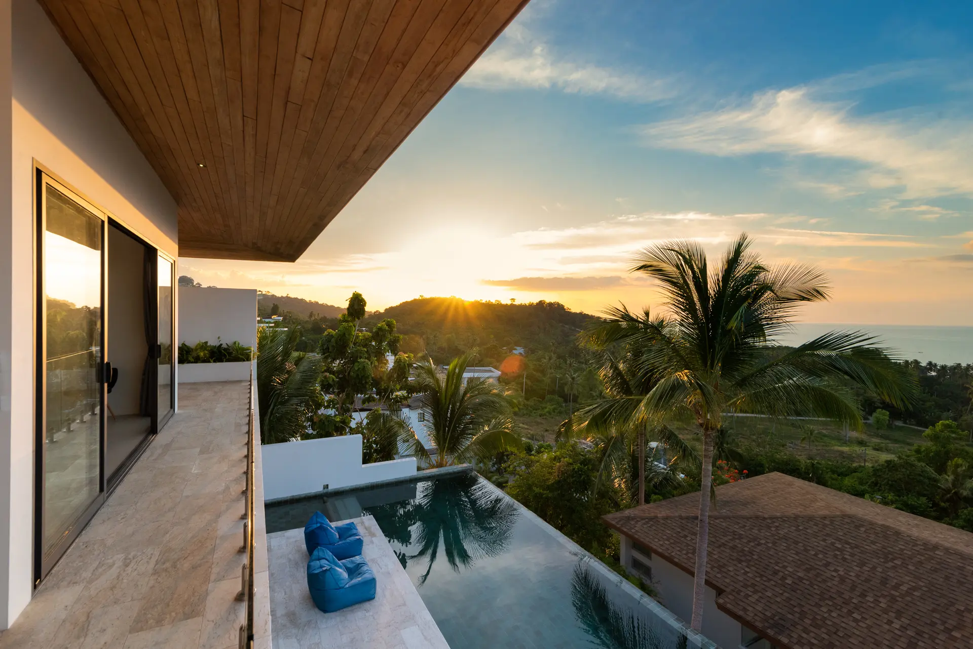 5-Bedroom Sea View Villa for Holiday Rent – Bang Por | Koh Samui - view from the pool
