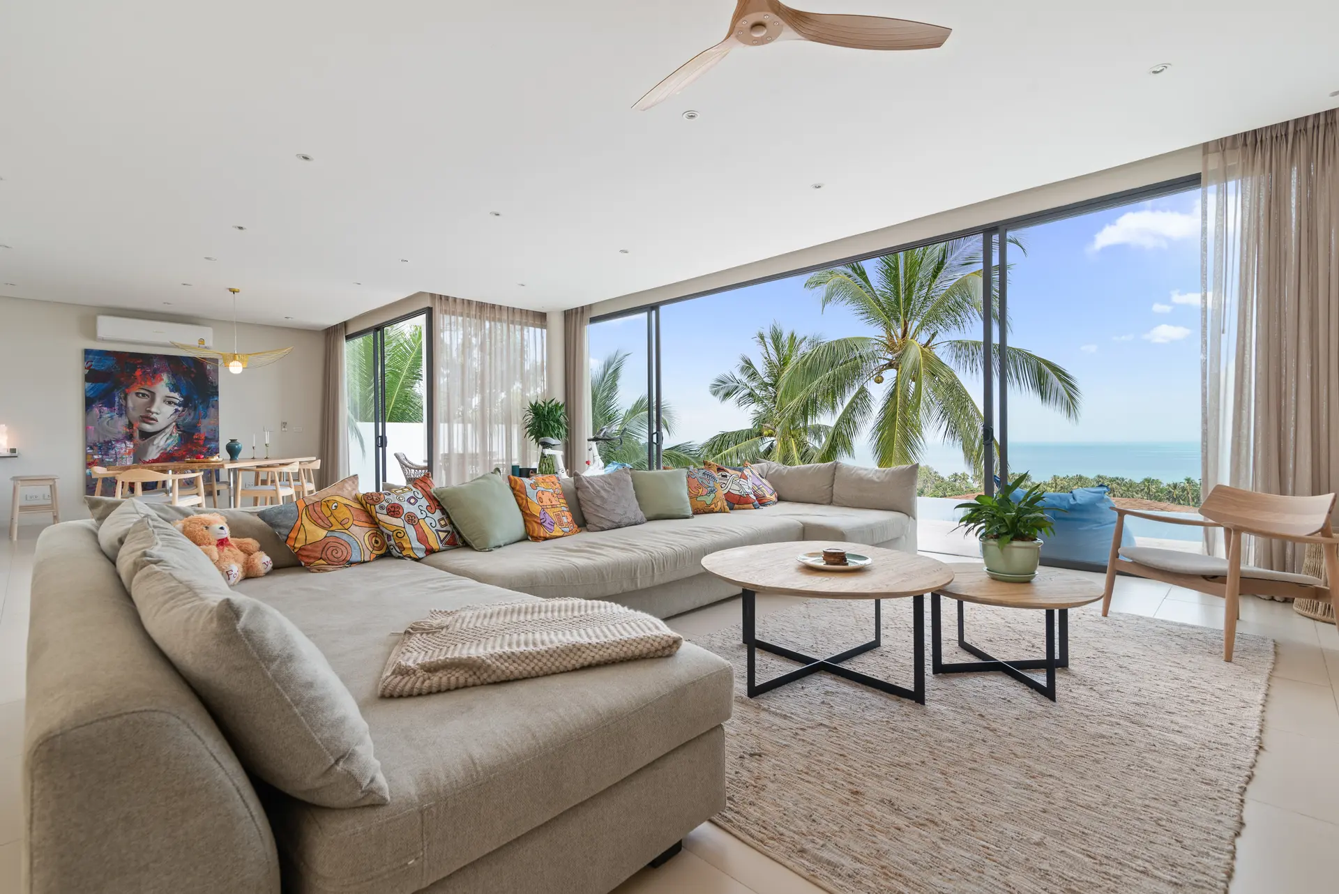 5-Bedroom Sea View Villa for Holiday Rent – Bang Por | Koh Samui - Living room